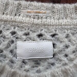 MOTHER Denim Women’s Alpaca Blend Sweater Cozy Soft Yellow & Cream Stripe Sz S